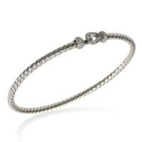 Sterling Silver Diamond Cable Flex Buckle Bracelet