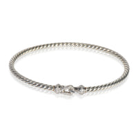 Sterling Silver Diamond Cable Flex Buckle Bracelet