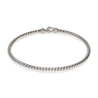 Sterling Silver Diamond Cable Flex Buckle Bracelet
