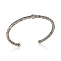 Sterling Silver Diamond Center Station Cable Bracelet
