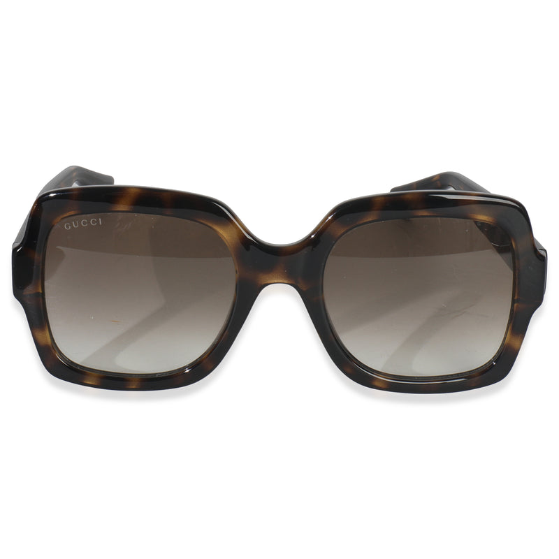 Brown Acetate Gradient Square Lens GG Sunglasses