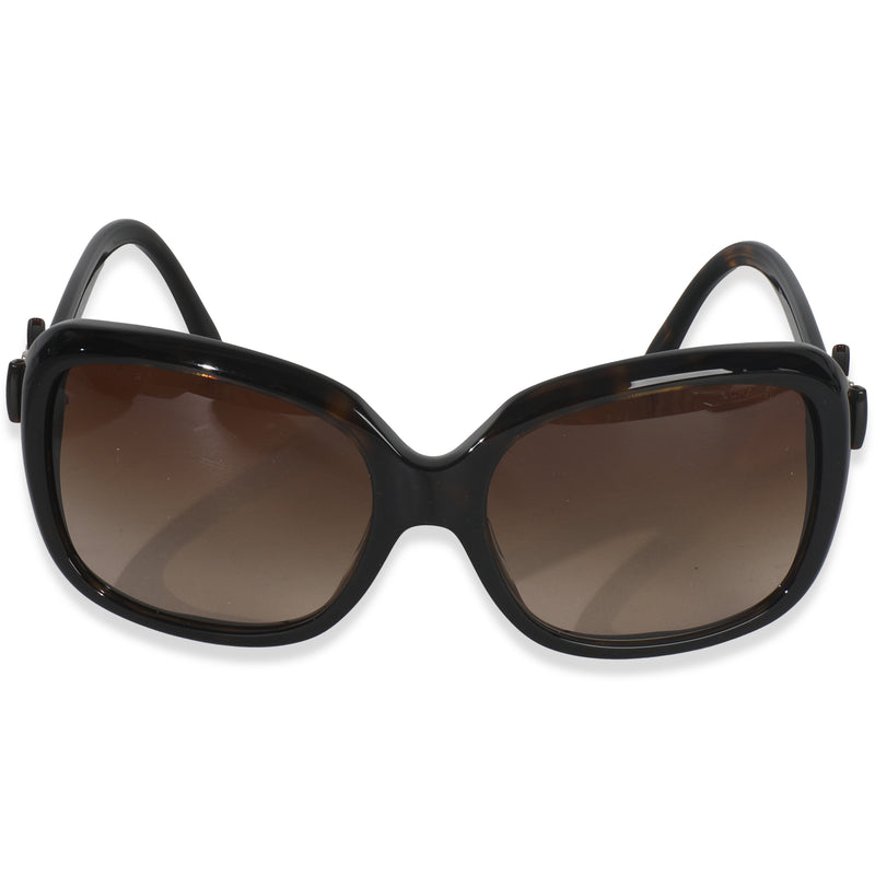 Brown Acetate Rectangle Lens CC Bow Sunglasses