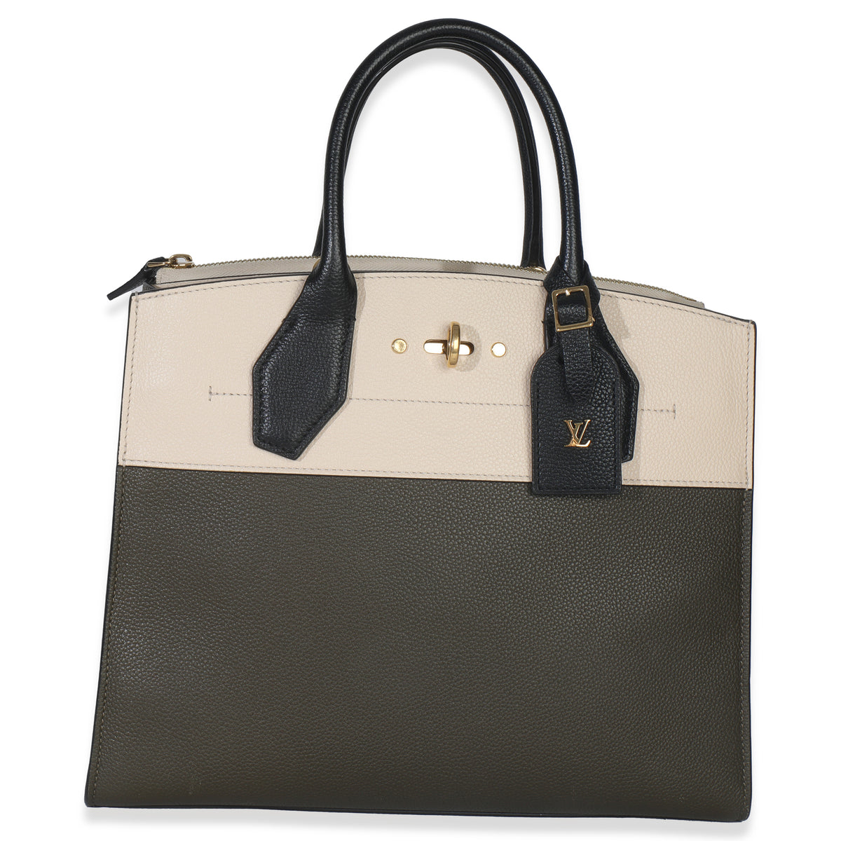 Kaki Creme Black Taurillon City Steamer MM