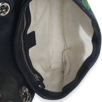 Green Navy GG Canvas Diagonal Small GG Marmont Bag