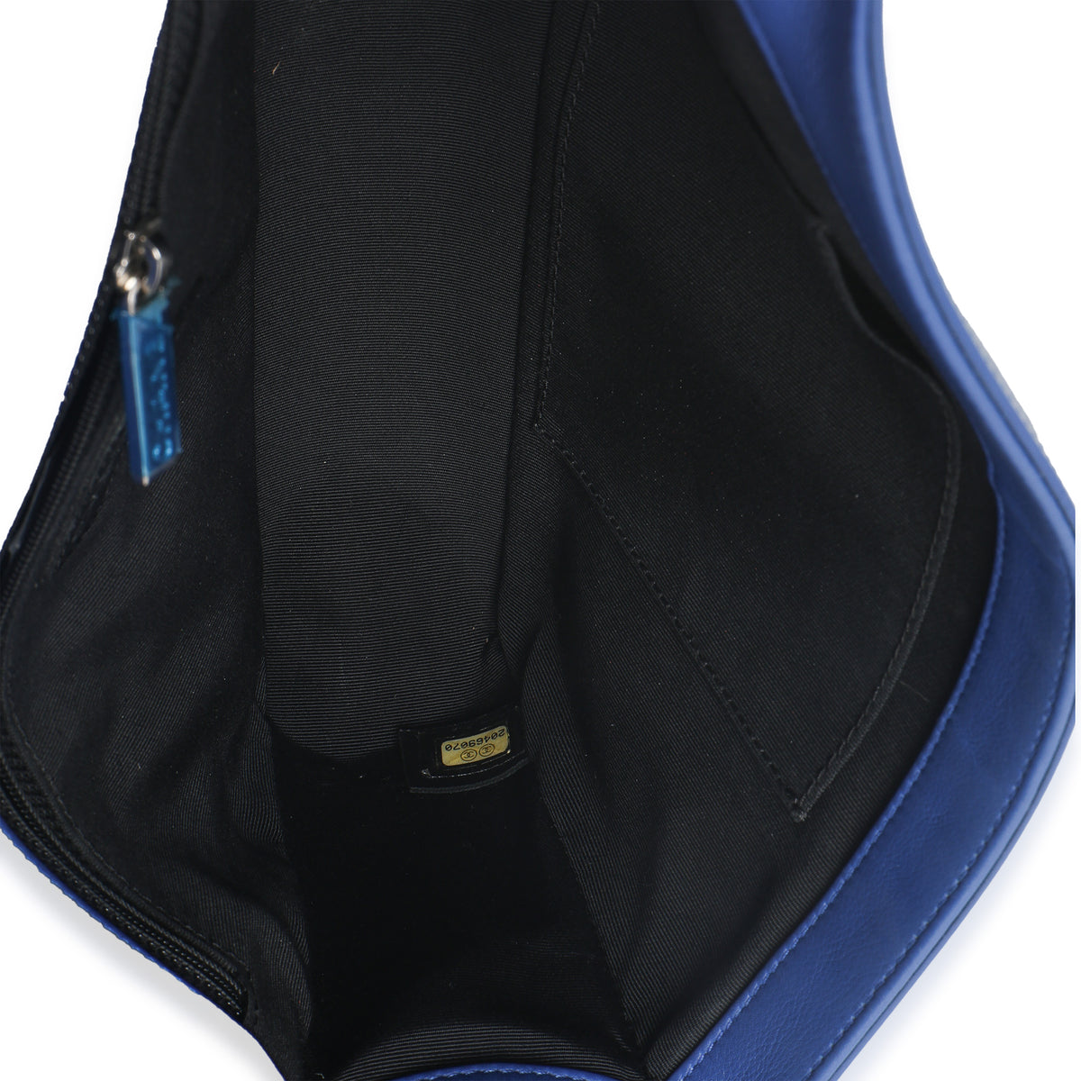 Blue Quilted Patent Plexiglass New Medium Boy Bag