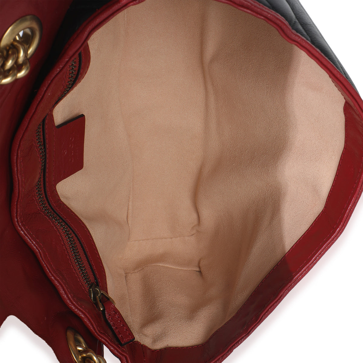 Red Black Calfskin Torchon GG Marmont Bag