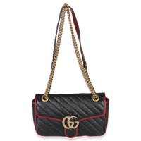 Red Black Calfskin Torchon GG Marmont Bag