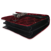 Red Cipria GG Velvet Medium Dionysus Bag