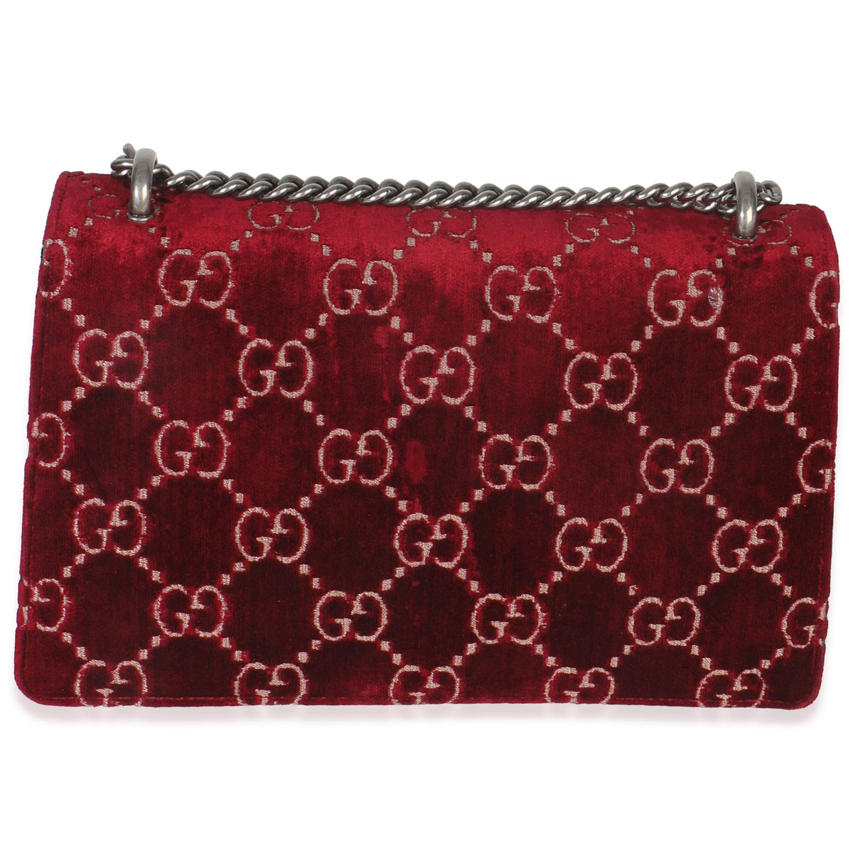 Red Cipria GG Velvet Medium Dionysus Bag