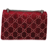 Red Cipria GG Velvet Medium Dionysus Bag