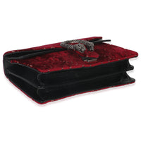 Red Cipria GG Velvet Medium Dionysus Bag