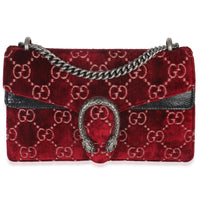 Red Cipria GG Velvet Medium Dionysus Bag