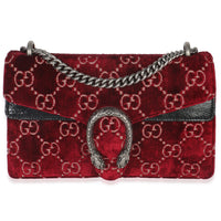 Red Cipria GG Velvet Medium Dionysus Bag