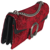 Red Cipria GG Velvet Medium Dionysus Bag