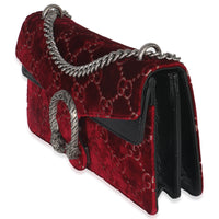 Red Cipria GG Velvet Medium Dionysus Bag