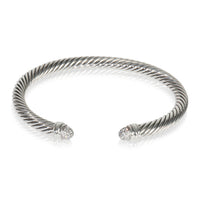 Sterling Silver Diamond Cable Classic Bracelet