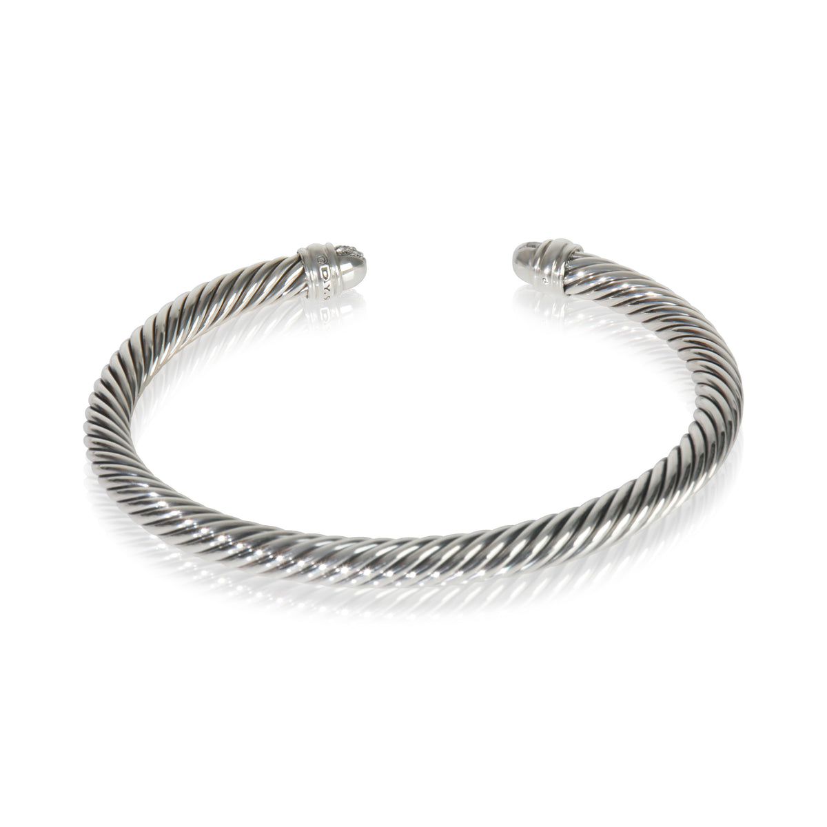 Sterling Silver Diamond Cable Classic Bracelet
