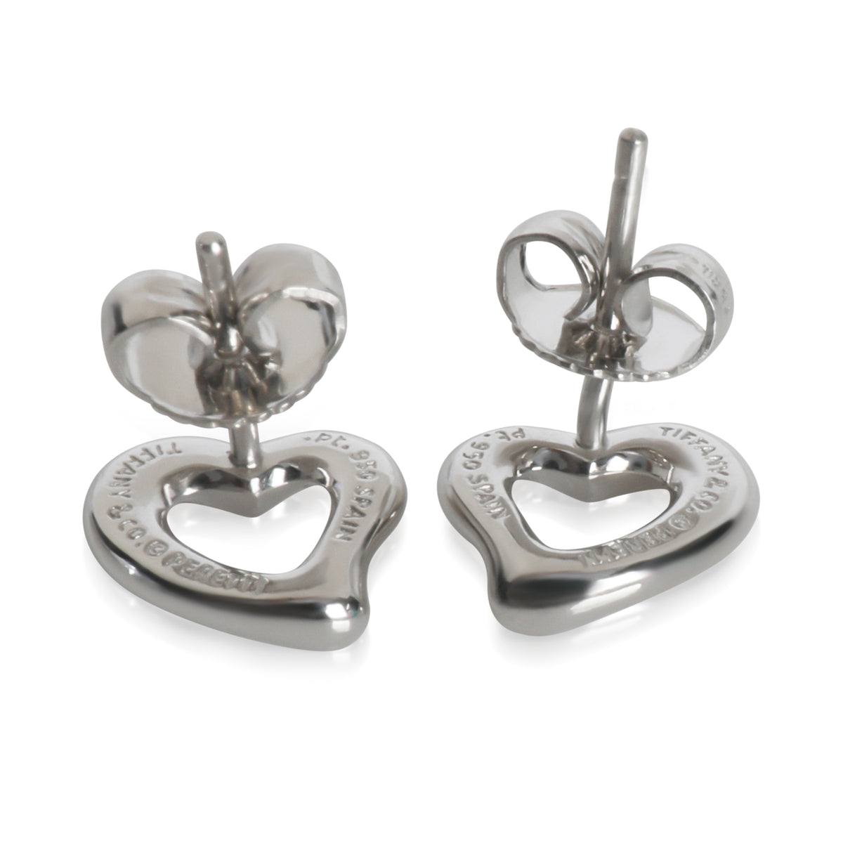 Platinum Diamond Elsa Peretti Open Heart Earrings