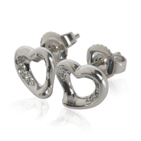 Platinum Diamond Elsa Peretti Open Heart Earrings
