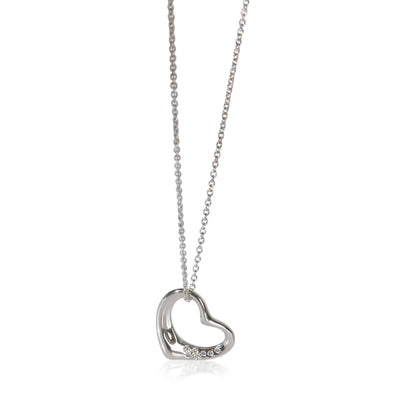 Platinum Diamond Elsa Peretti Open Heart Pendant
