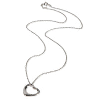 Platinum Diamond Elsa Peretti Open Heart Pendant