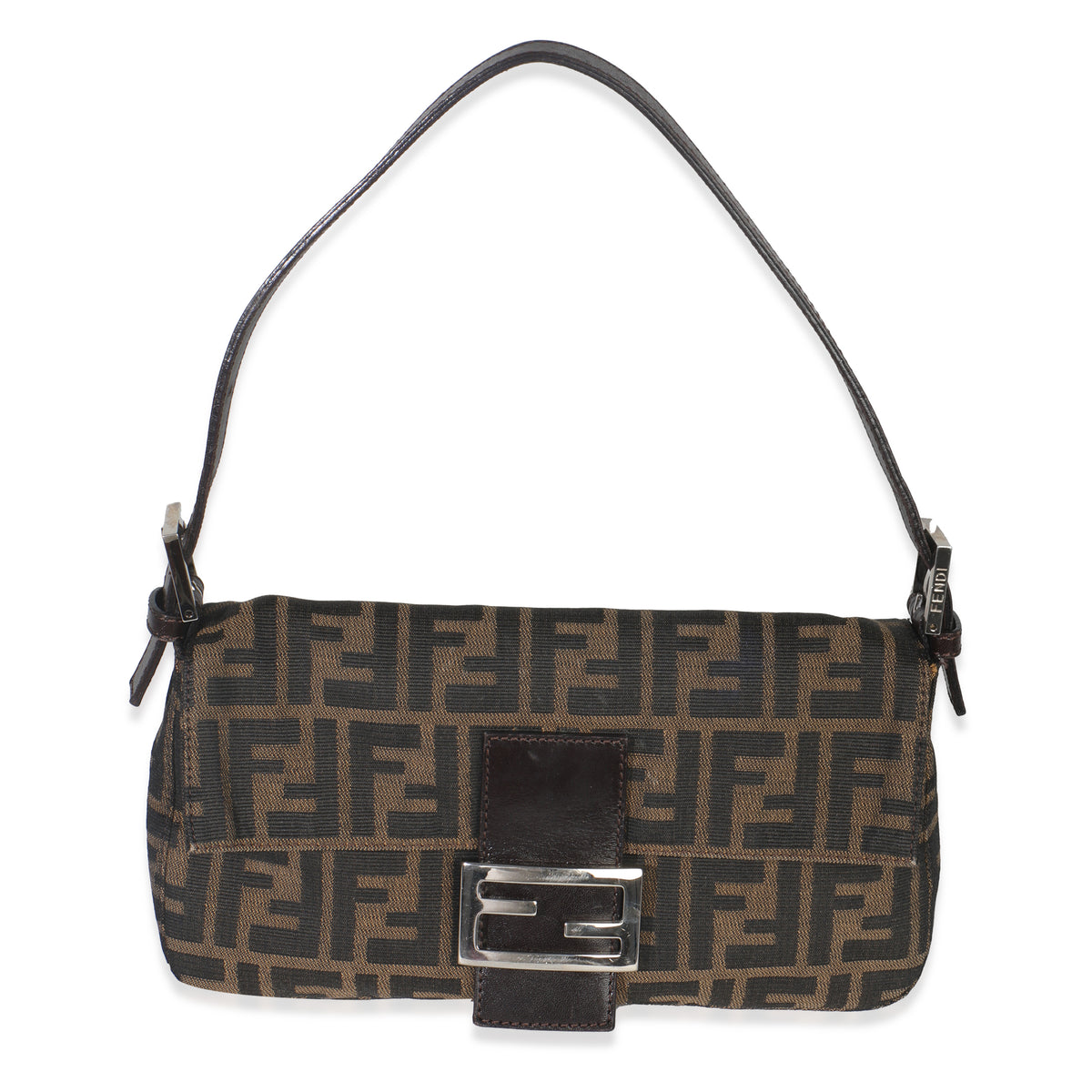 Fendi Vintage Tobacco Zucca Canvas Medium Baguette Handbag id