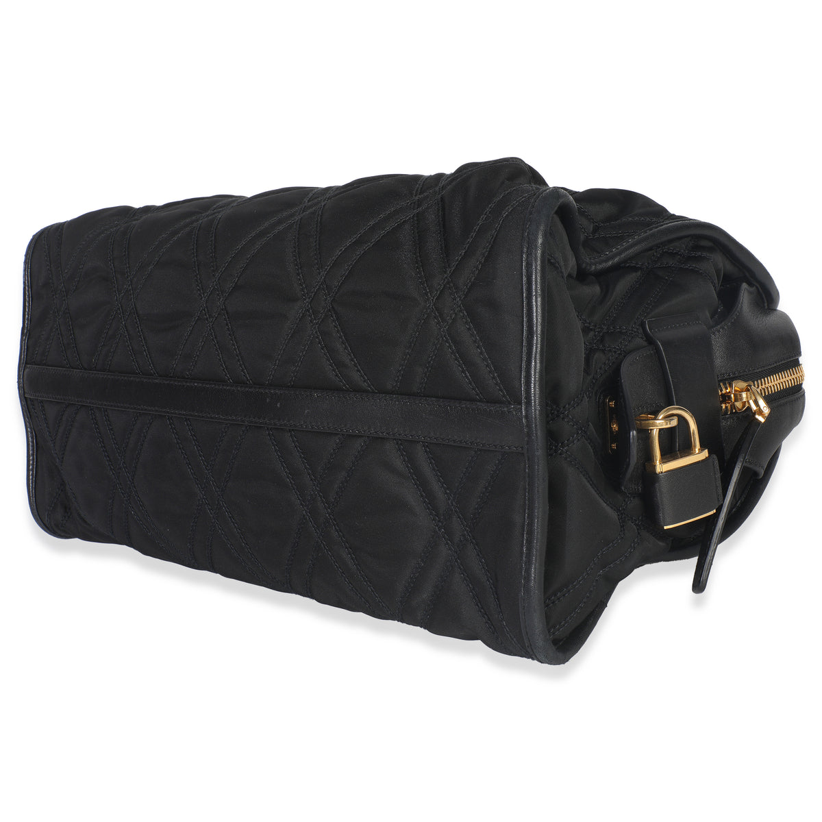 Black Tessuto Quilted Nylon Impunturato Bauletto