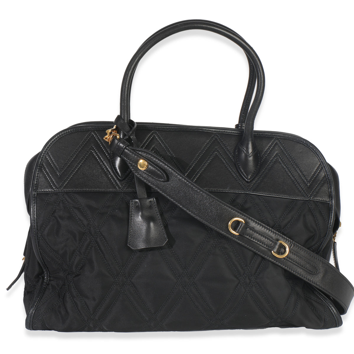Black Tessuto Quilted Nylon Impunturato Bauletto