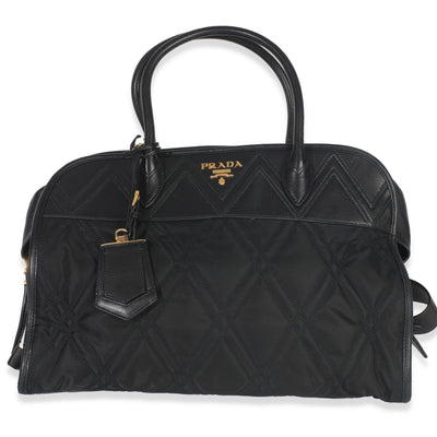 Black Tessuto Quilted Nylon Impunturato Bauletto