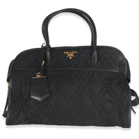 Black Tessuto Quilted Nylon Impunturato Bauletto