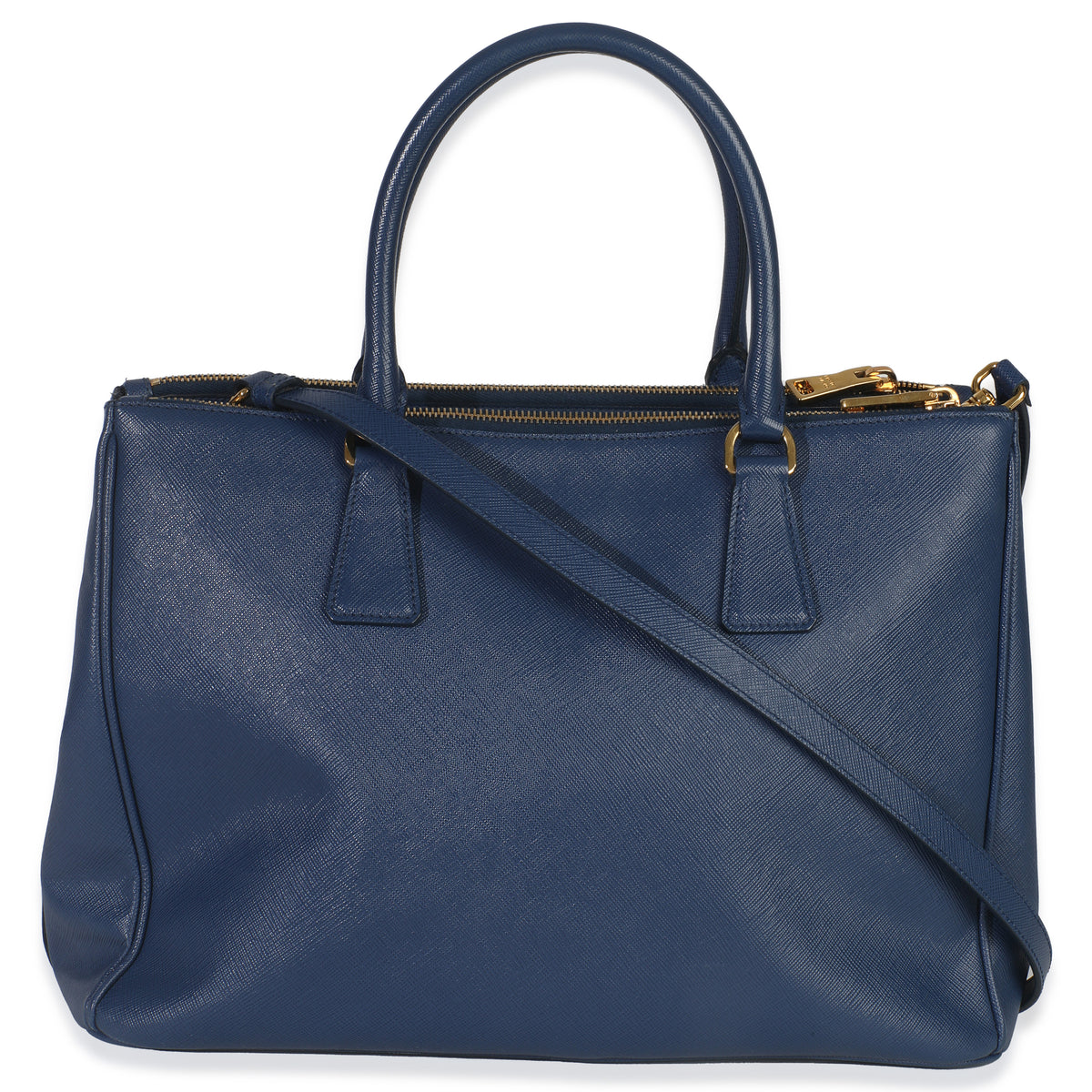 Blue Saffiano Galleria Lux Medium Double Zip Tote