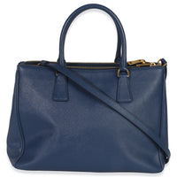 Blue Saffiano Galleria Lux Medium Double Zip Tote