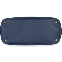 Blue Saffiano Galleria Lux Medium Double Zip Tote
