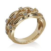Yellow Gold Diamond Vintage Three Row Ring
