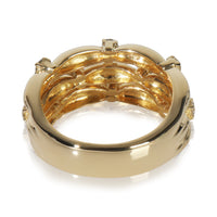 Yellow Gold Diamond Vintage Three Row Ring
