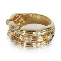 Yellow Gold Diamond Vintage Three Row Ring