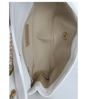 White Quilted Lambskin A Real Catch Flap Handbag