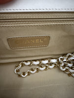 White Quilted Lambskin A Real Catch Flap Handbag