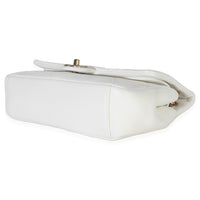 White Quilted Lambskin A Real Catch Flap Handbag