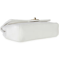 White Quilted Lambskin A Real Catch Flap Handbag