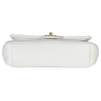 White Quilted Lambskin A Real Catch Flap Handbag