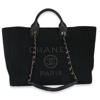 Black Canvas Pearl Medium Deauville Tote