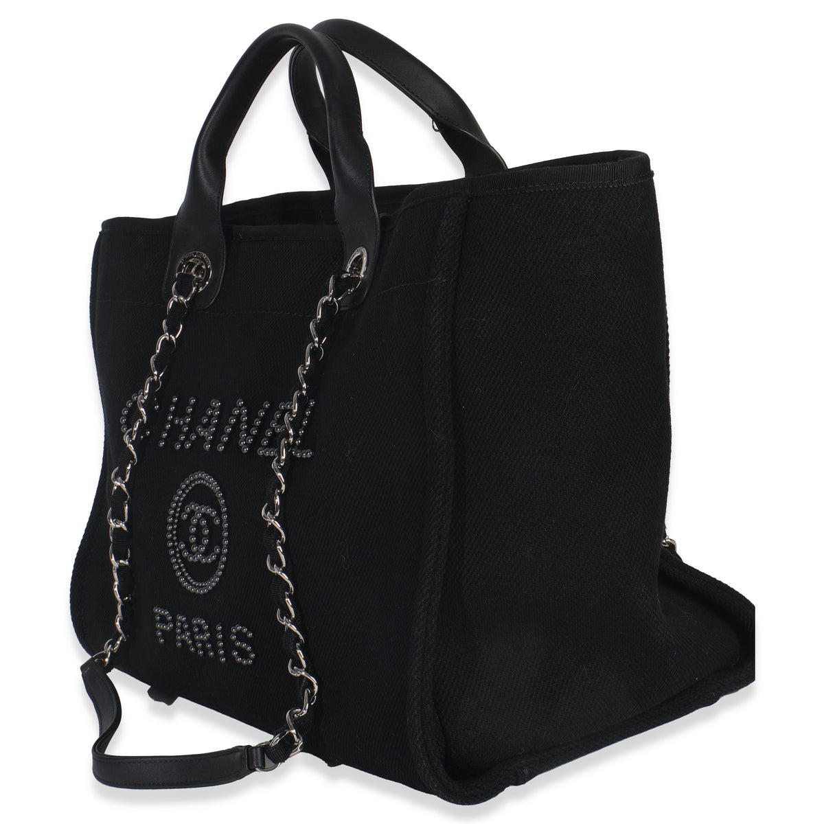 Black Canvas Pearl Medium Deauville Tote