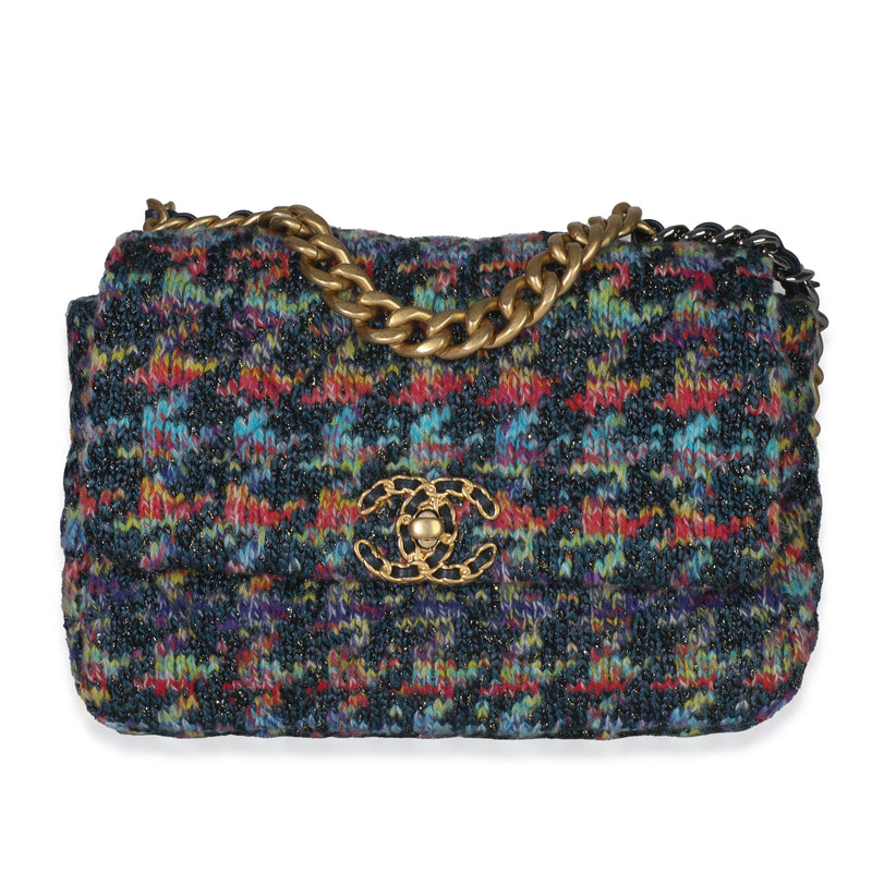 Multicolor Wool Tweed Medium Chanel 19 Flap Bag