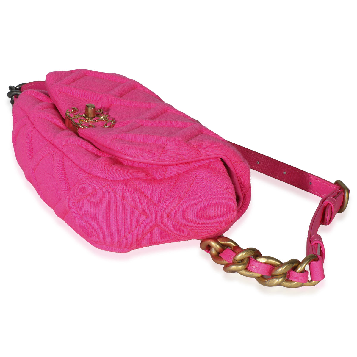 Fuchsia Quilted Jersey Chanel 19 Waist Bag