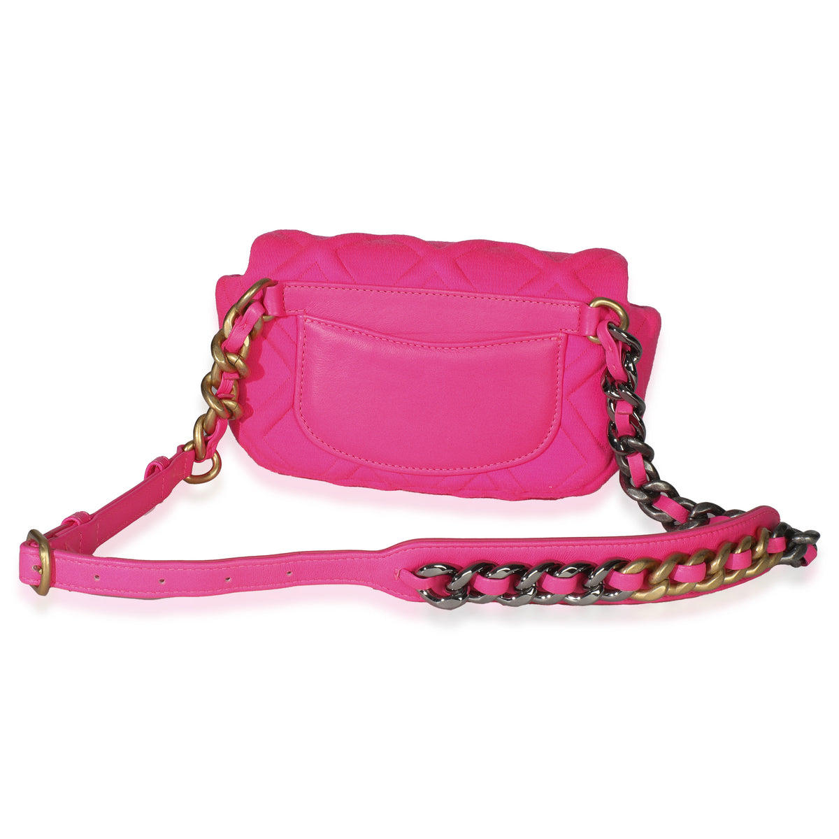 Fuchsia Quilted Jersey Chanel 19 Waist Bag