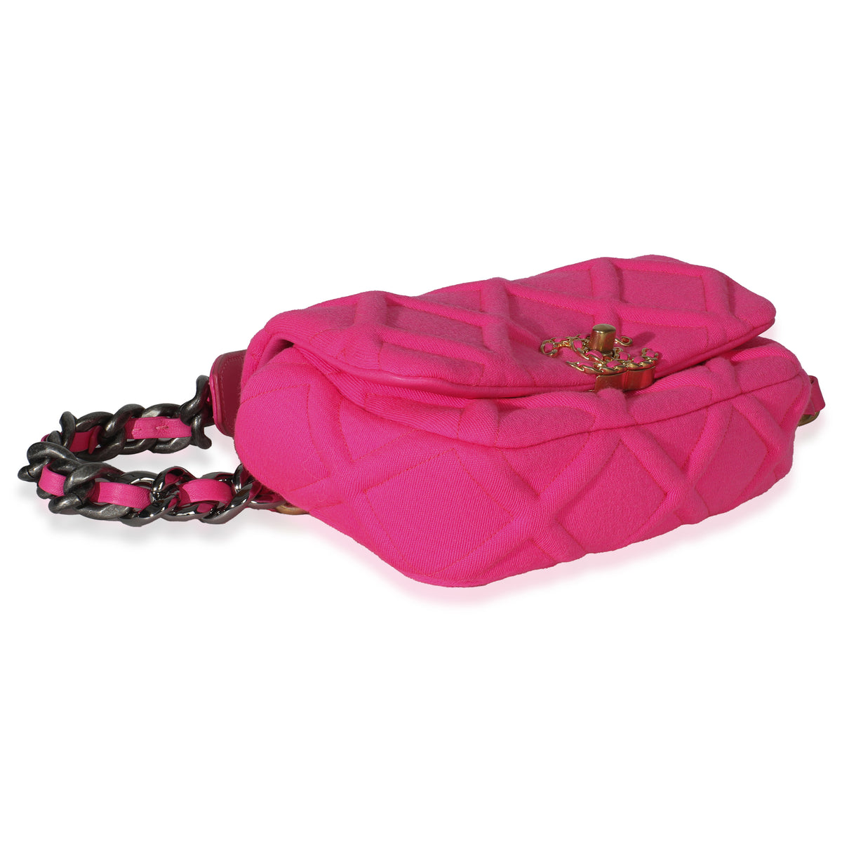 Fuchsia Quilted Jersey Chanel 19 Waist Bag