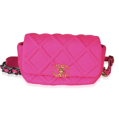 Fuchsia Quilted Jersey Chanel 19 Waist Bag