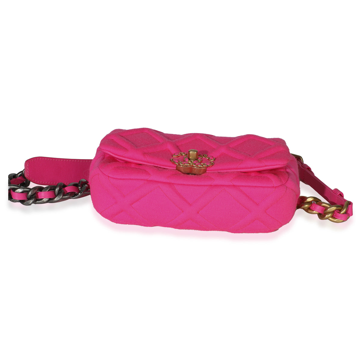Fuchsia Quilted Jersey Chanel 19 Waist Bag