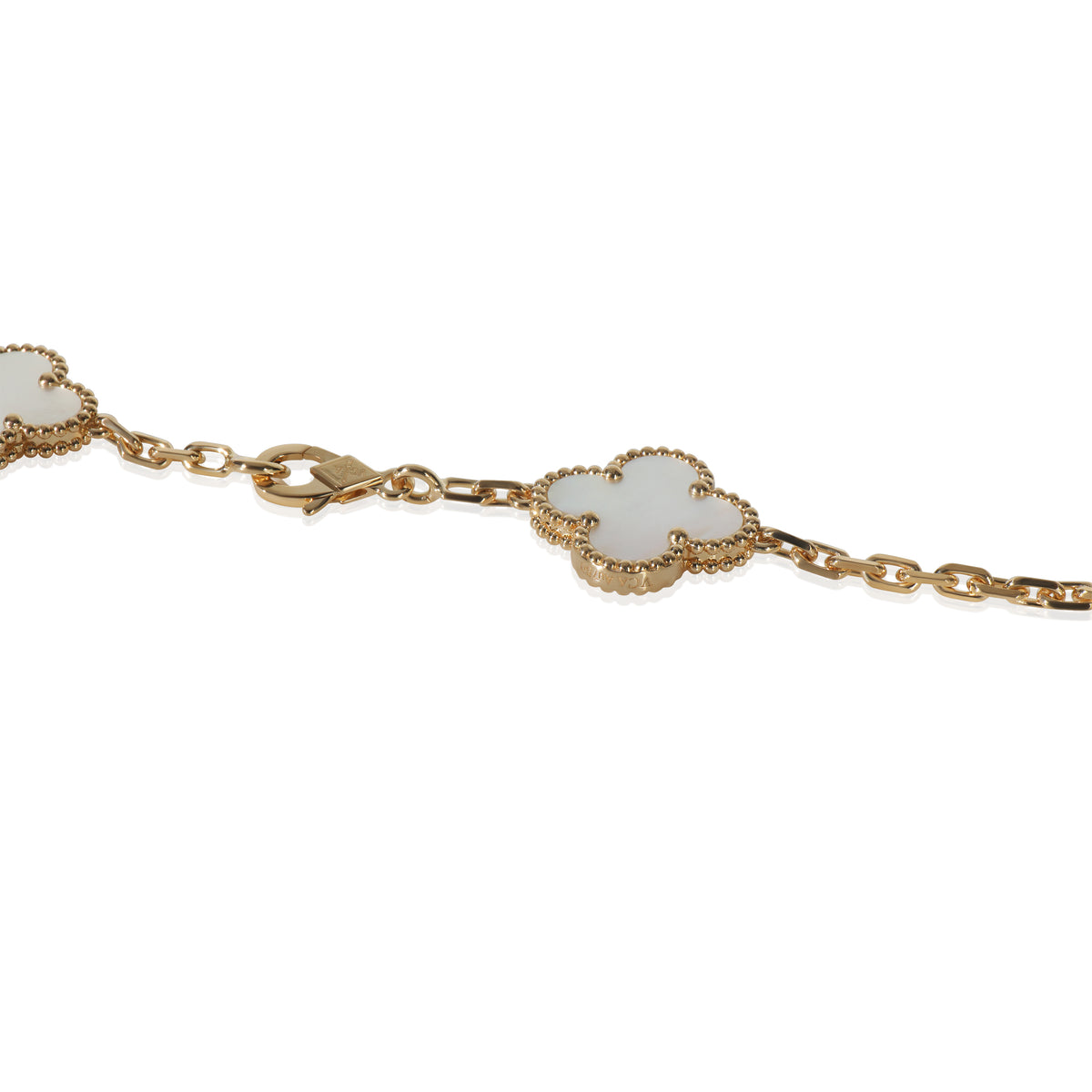 Yellow Gold Mother Of Pearl Vintage Alhambra Necklace
